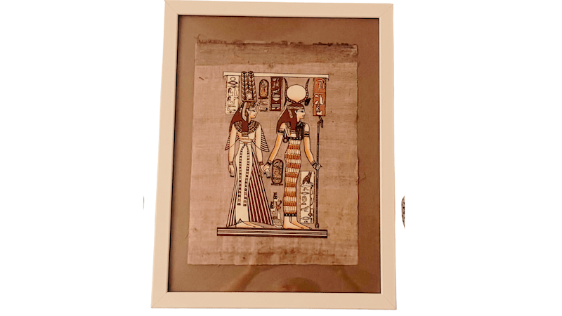 Egyptský papyrus s bohyněmi Isis a Hathor – symbol ženskosti a její mnohosti.